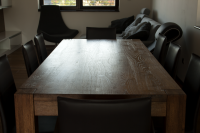 Stôl jedálenský masív model ED STJED 2014-3, a podlaha masívna Eurodreveník s.r.o